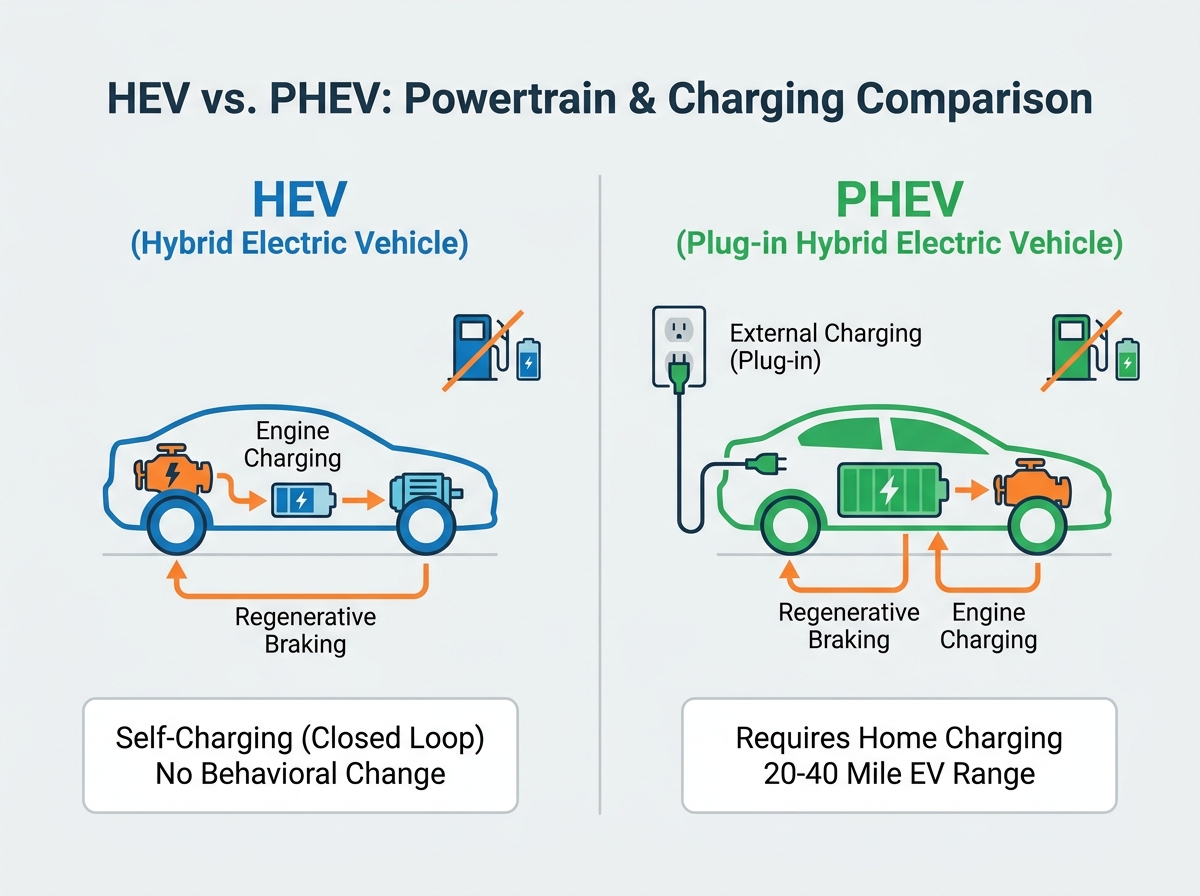 Oil-electric hybrid vehicle analysis