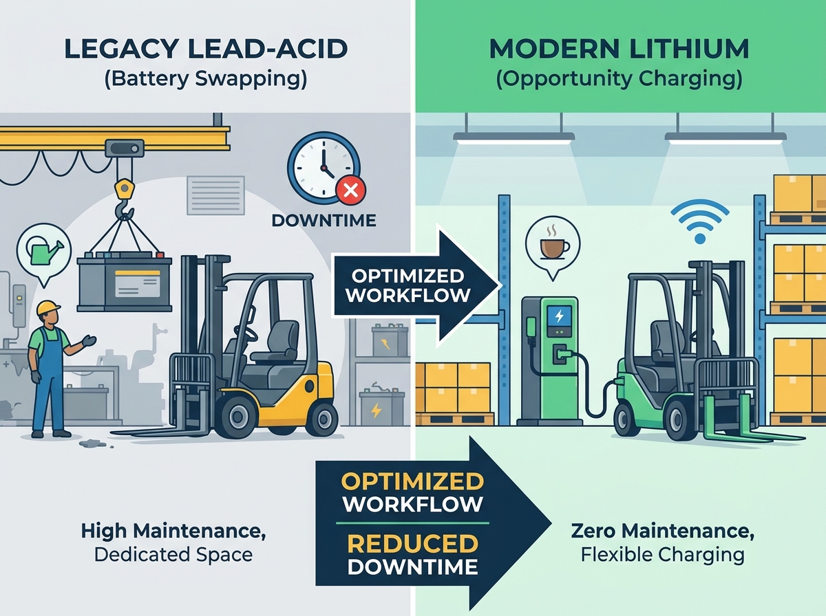 Lithium battery forklift truck